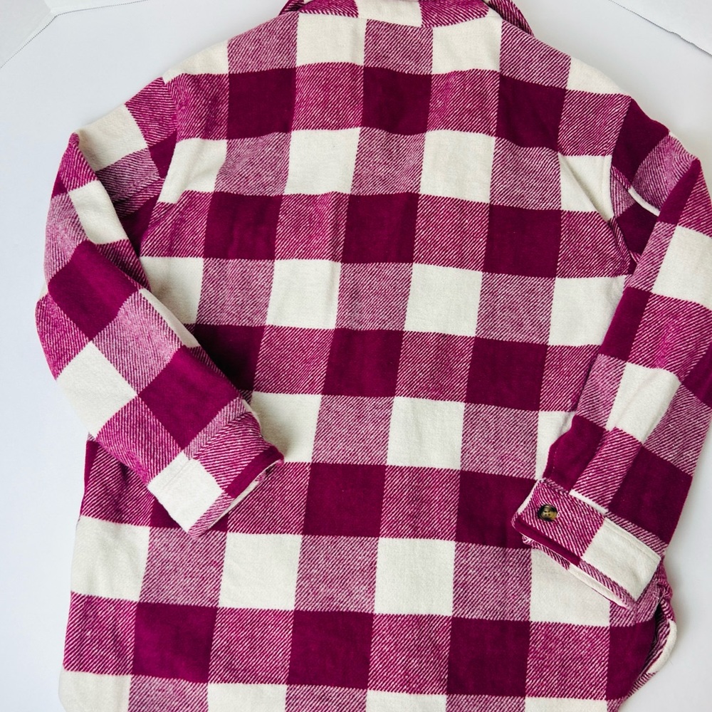Women’s Plaid Small Shacket Hot Pink - Picture 3 of 5